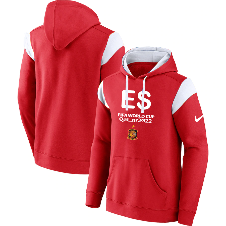Men's Spain Red 2022 FIFA World Cup Soccer Hoodie Men's Spain Red 2022 FIFA World Cup Soccer Hoodie
